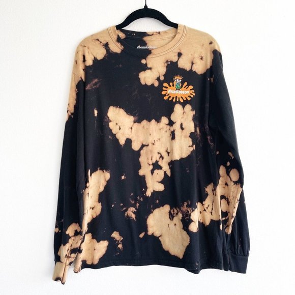 Nickelodeon Men's T Shirt Rugrats SpongeBob Made in The 90's Tie Dye Tee Graphic - Picture 3 of 11